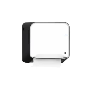 Esse é o DQA20, suporte para papel toalha em bobina Quartz na cor preto.