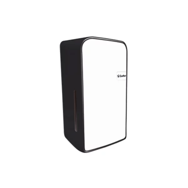 O DQH20, dispenser de papel Higiênico interfolha da linha Quartz Preto da Santher se destaca por sua estética sofisticada. O DQH20, dispenser de papel Higiênico interfolha da linha Quartz Preto da Santher se destaca por sua estética sofisticada.