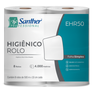 Papel Higiênico Folha Simples 500 Metros Santher —  EHR50