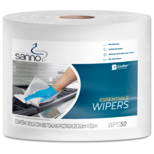 Pano Wiper Multiuso SANNO Essentials em rolo com 100 toalhas