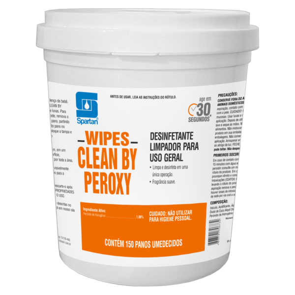 Wipes Clean by Peroxy panos umedecidos com desinfetante e limpador de uso geral na Profline